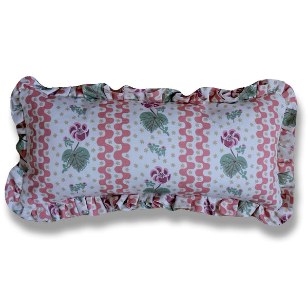 Beth Apricot Ruffle Pillow - 12 x 24"