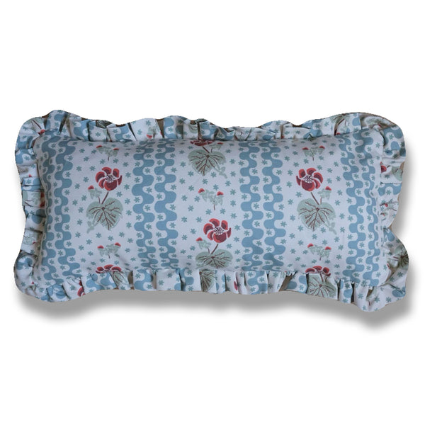 Beth Bluebird Ruffle Pillow - 12 x 24"
