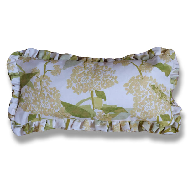 Grier Limelight Hydrangea Ruffle Pillow - 12 x 24"
