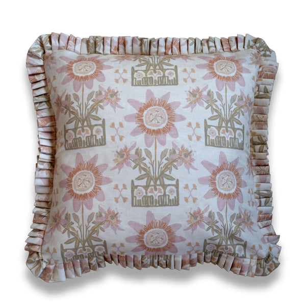 *New* Libba Dusty Pink Ruffle Pillow
