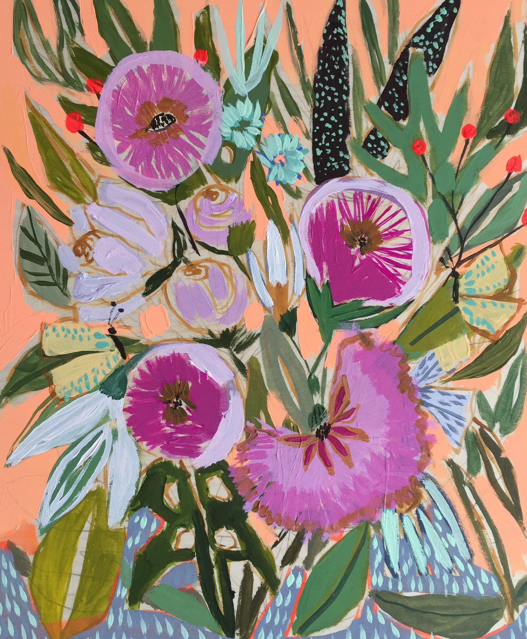 innocentGrey　FLOWERS Art Works Couleur Desert Wildflowers: Desert Poppies Tile – Carly Quinn Designs