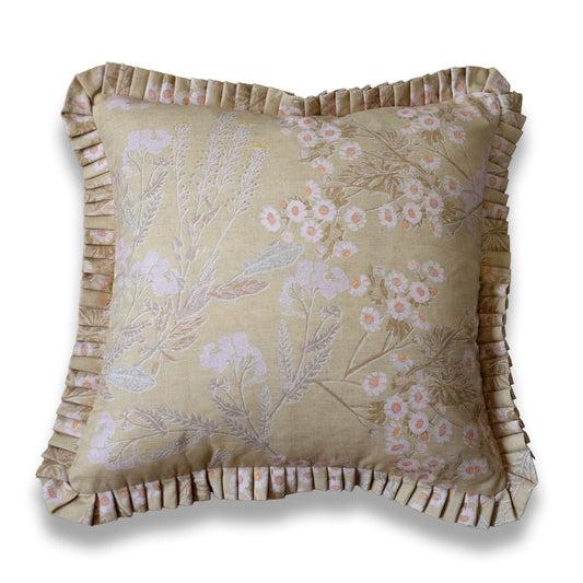 Averett Golden Ruffle Pillow