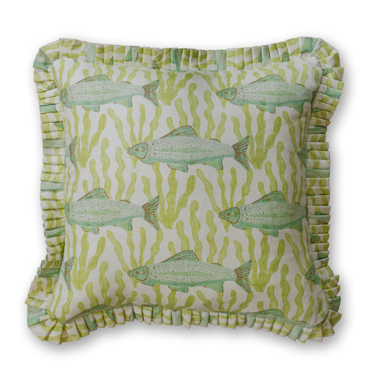 Brooks Seafoam Ruffle Pillow