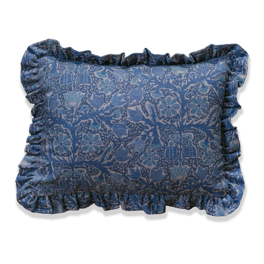 Callie Indigo Small Ruffle Pillow