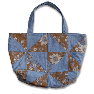 Hand-Quilted Tote Bag - Pearl Copper