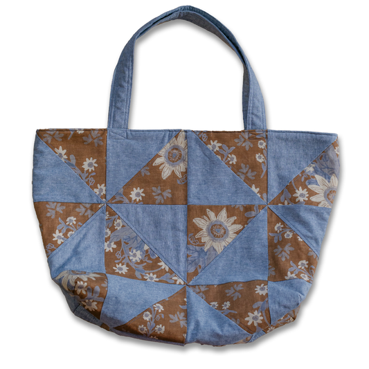 Hand-Quilted Tote Bag - Pearl Copper