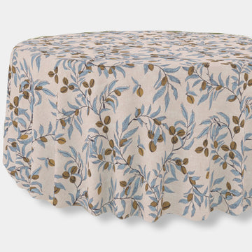 *New* Katherine - Pecan Round Tablecloth