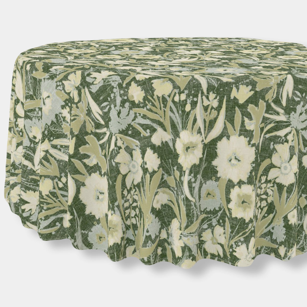 *New* Martha - Deep Green Round Tablecloth