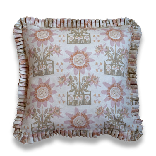 Libba Dusty Pink Ruffle Pillow