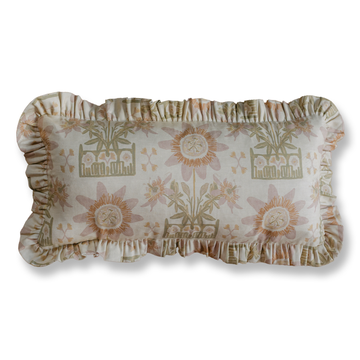 Libba Dusty Pink Ruffle Pillow - 12 x 24"