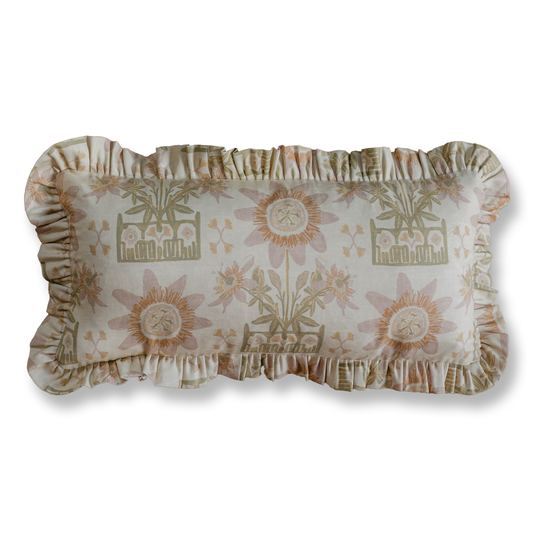 Libba Dusty Pink Ruffle Pillow - 12 x 24"