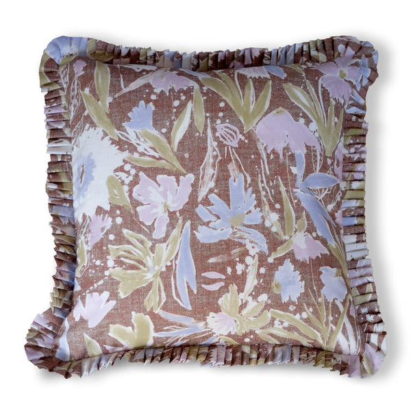 Martha Umber Ruffle Pillow