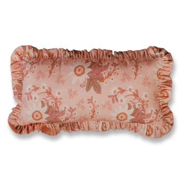 Pearl Peach Ruffle Pillow - 12 x 24"