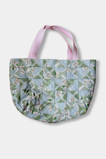 Hand-Quilted Tote Bag - Suzanna and Molly in Moss