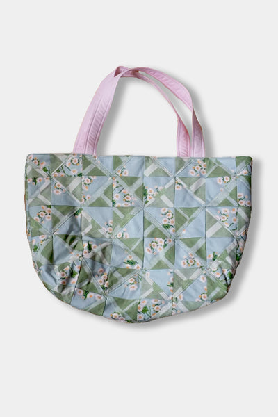 Hand-Quilted Tote Bag - Suzanna and Molly in Moss