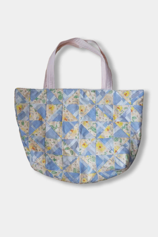 Hand-Quilted Tote Bag - Erin and Molly in Lilac