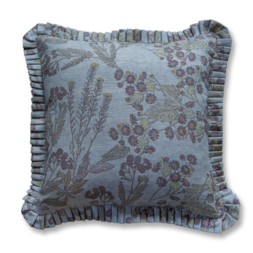 Averett Antique Blue Ruffle Pillow