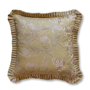 Averett Golden Ruffle Pillow