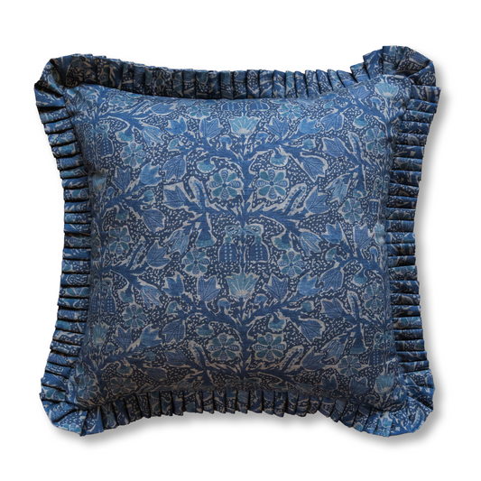 Callie Indigo Ruffle Pillow