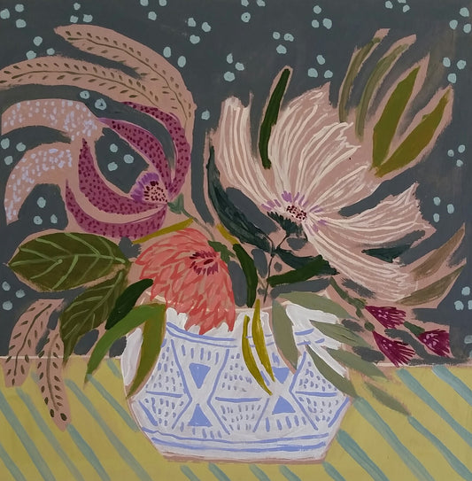 FLOWERS FOR DELORIS - 16X16