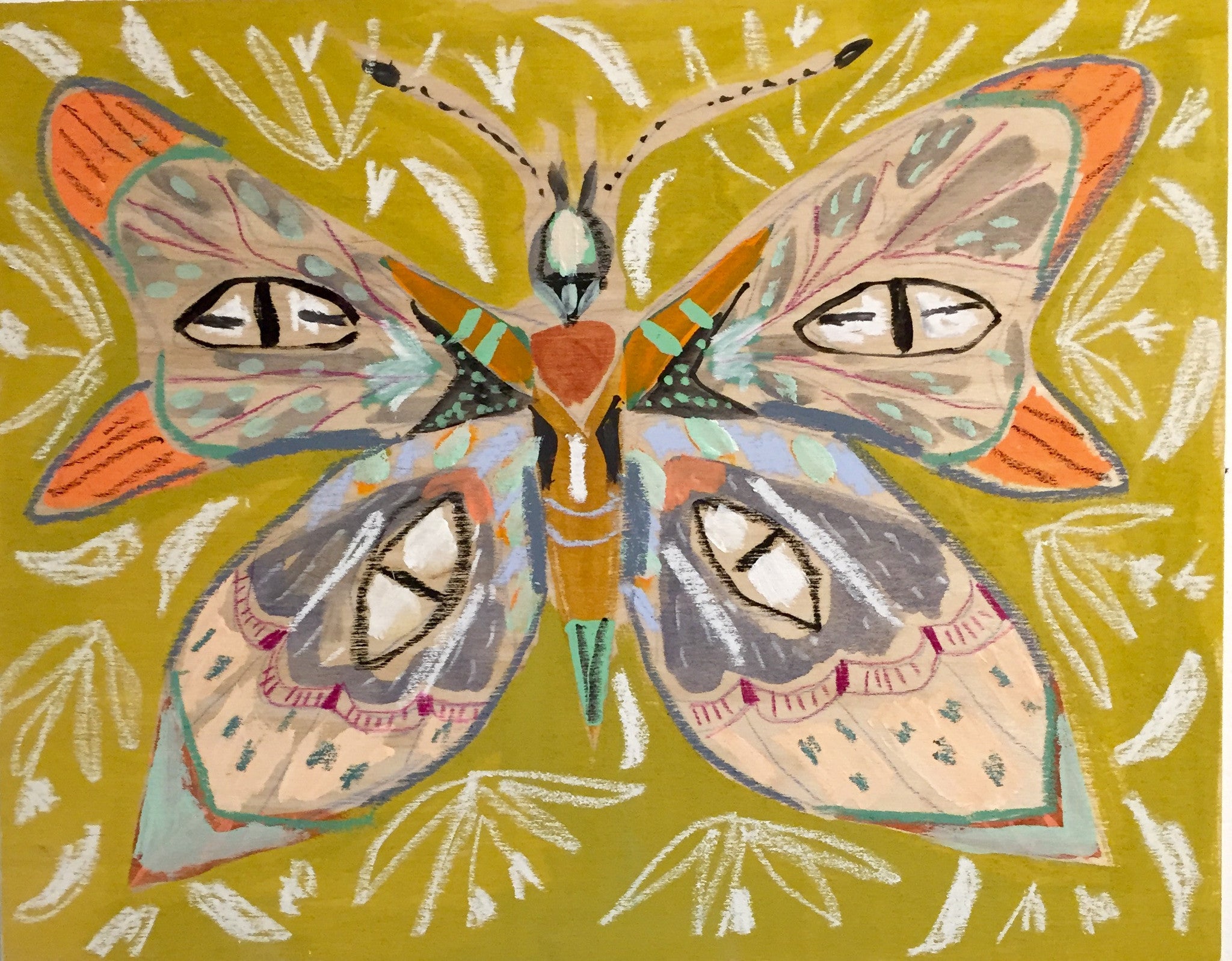 絵画 butterfly 11X14 - EVELYN THE BUTTERFLY – Lulie Wallace