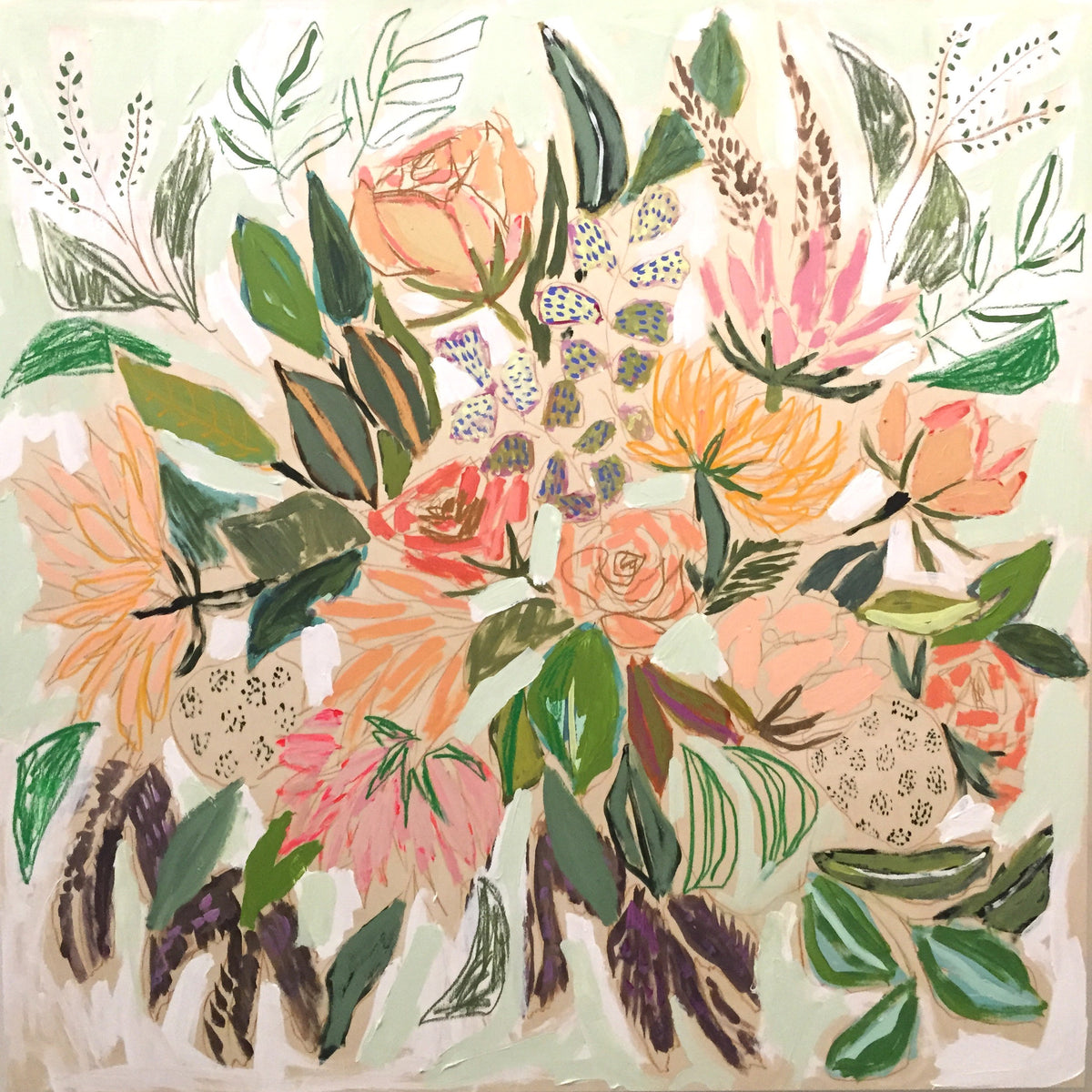 FLOWERS FOR BEVERLY - 36x36