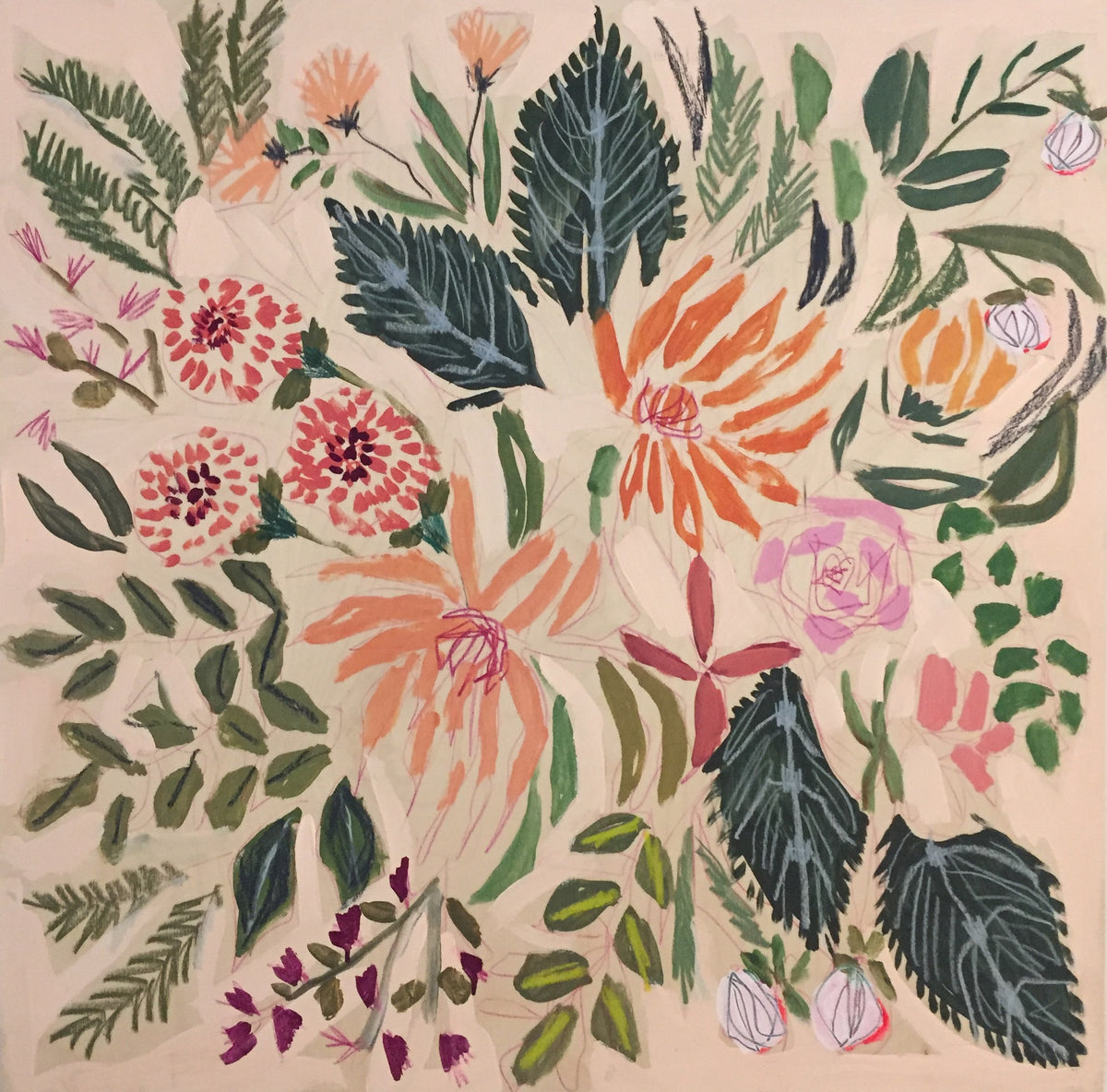FLOWERS FOR HAZEL - 24x24