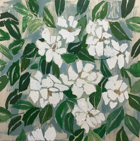 GARDENIAS - FLOWERS FOR HAZEL - 30X30"
