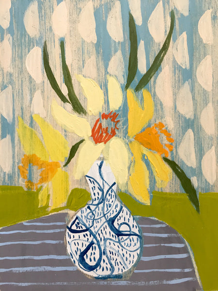 DAFFODILS - FLOWERS FOR CHARLOTTE - 9X12"