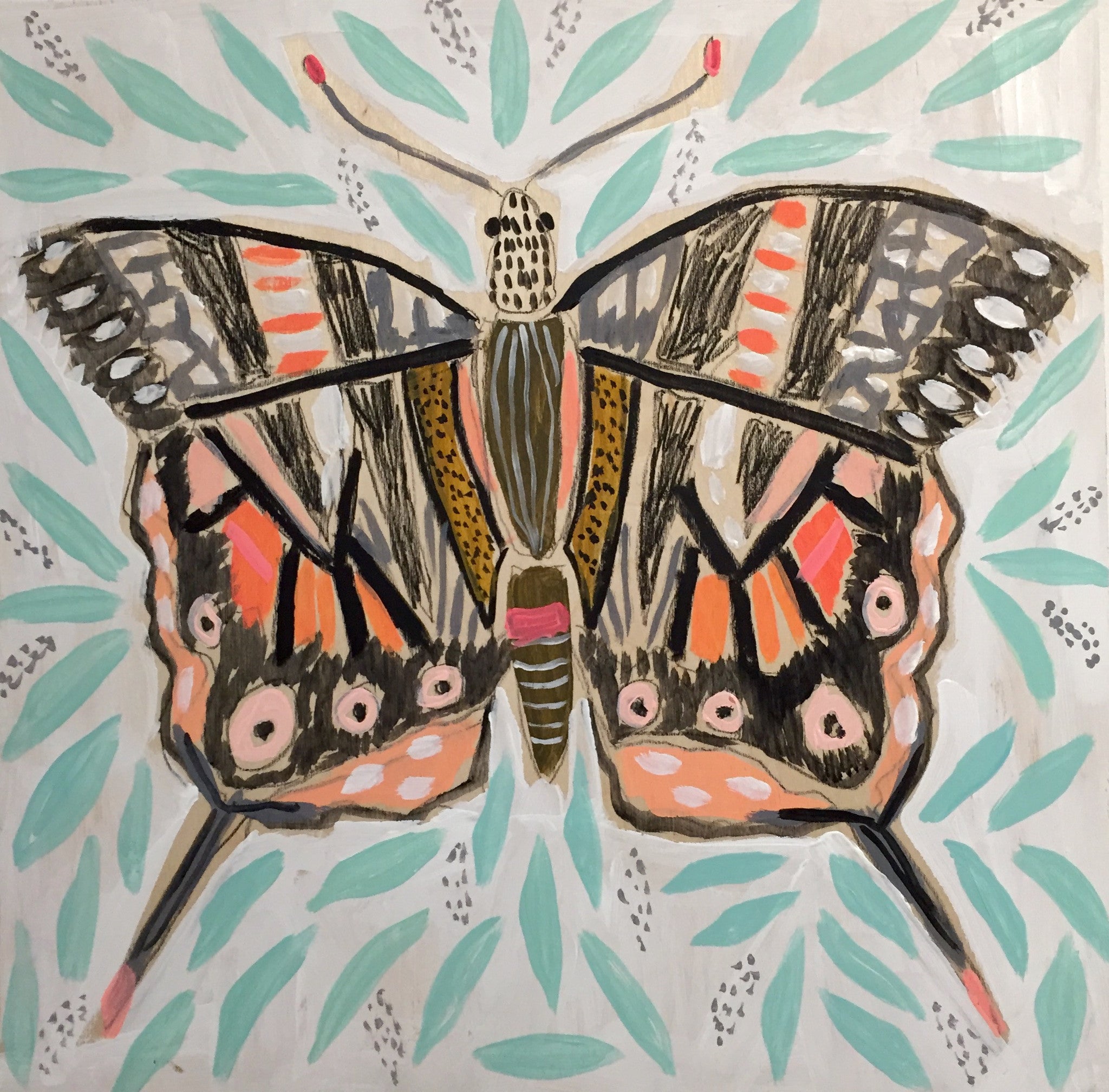 16X16 - SARAH THE BUTTERFLY – Lulie Wallace