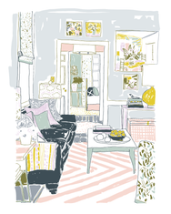 Living Room Study - Silkscreen Print