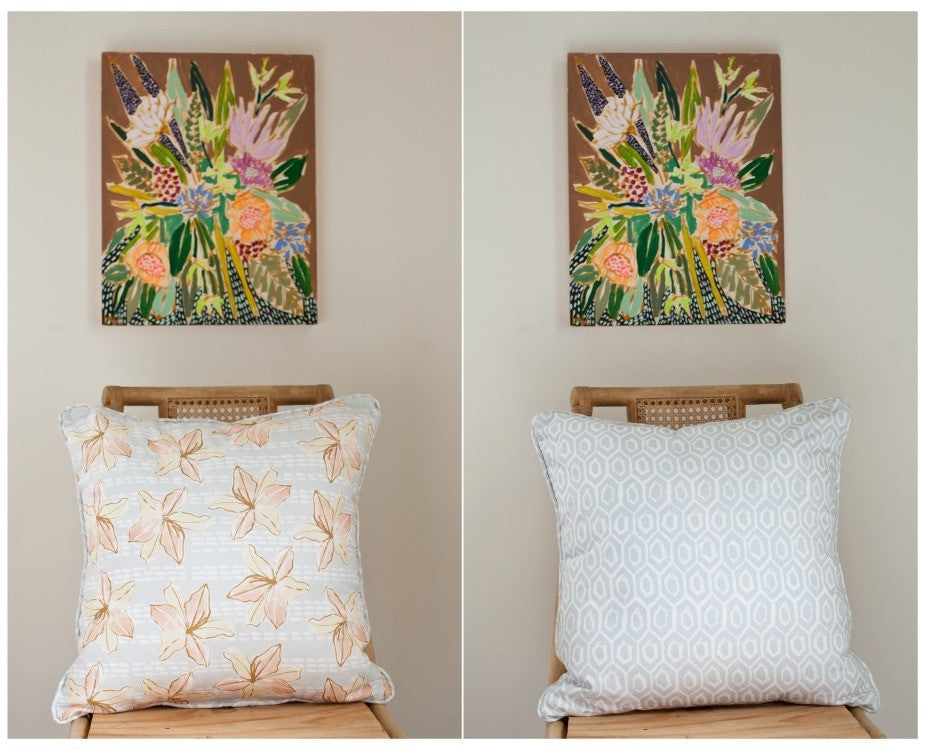 LILIES & HEXAGON PILLOW